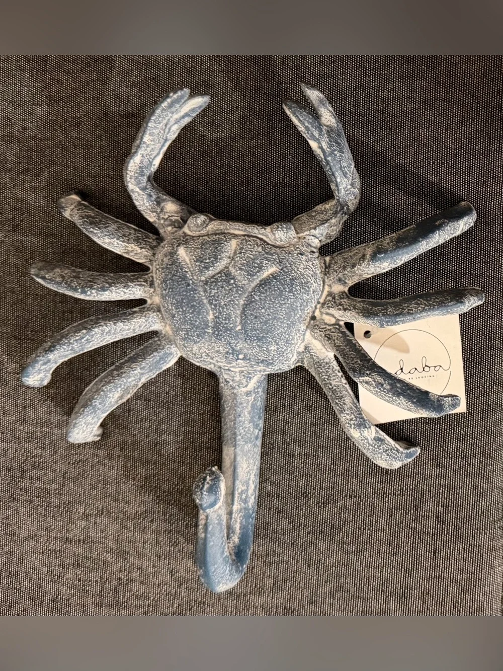 NWT Indaba Trading Coastal Cast Iron Blue Crab Wall Hook - Decorative Home Decor
